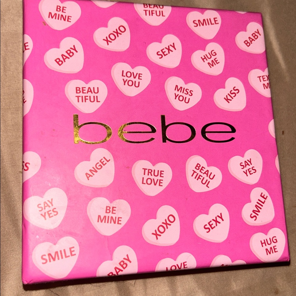 Bebe Sparkling Pink Hoop Earrings - Picture 3 of 3